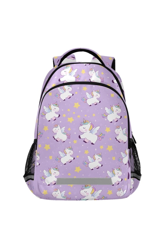 Unicorn Cute Star Pattern Backpack Elementary School Bags Student Bookbag Travel Rucksack