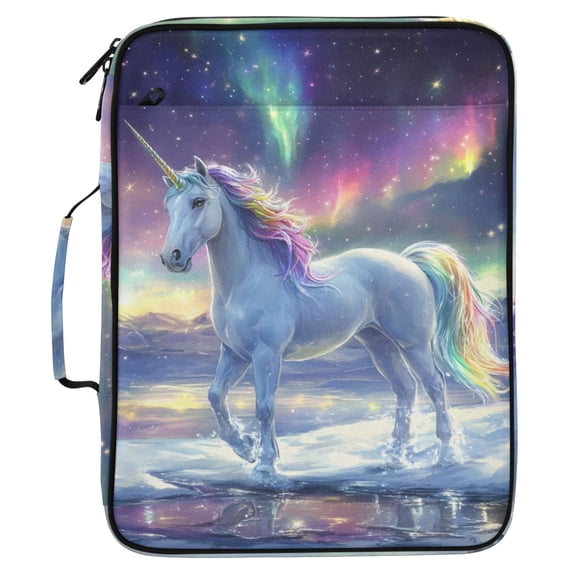 ALAZA Unicorn Galaxy Sky Pattern Expanding Accordion File Folder 3 Ring Zipper Organizer Portable Document Binder Bag