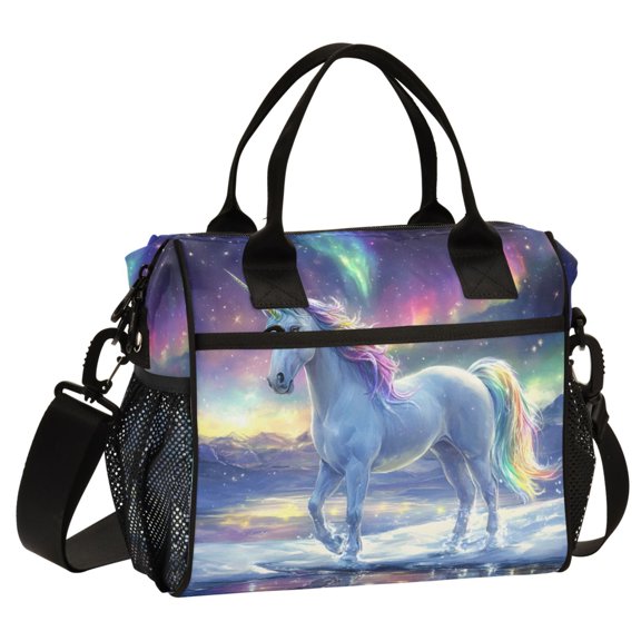 ALAZA Unicorn Galaxy Sky Print Cooler Lunch Bag Insulated Reusable Lunch Tote Large Leakproof Thermal Lunch Box for Work School Picnic Travel Small