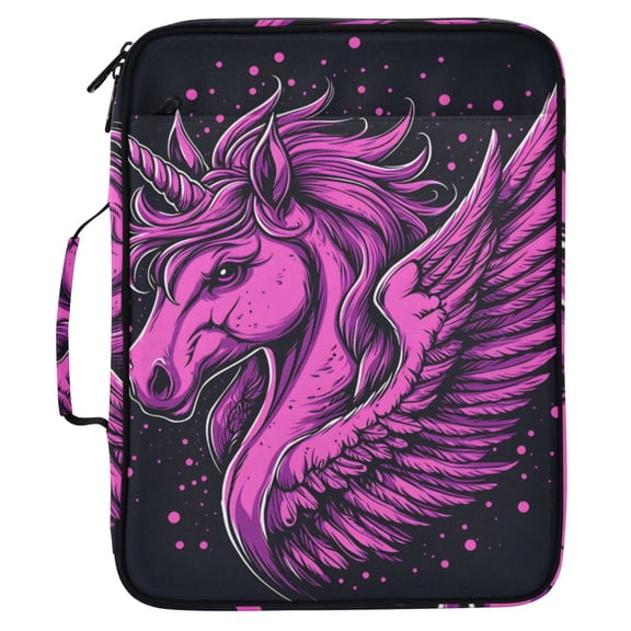 ALAZA Unicorn Pattern Expanding Accordion File Folder 3 Ring Zipper Organizer Portable Document Binder Bag