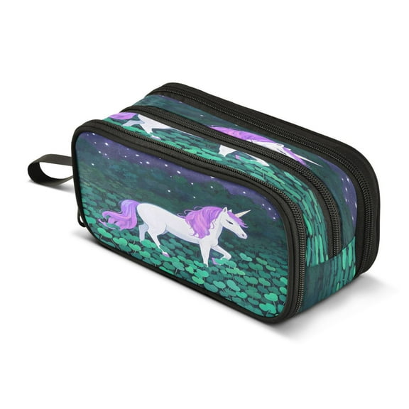 ALAZA Unicorn Pencil Case Bag 3 Compartment Pen Pouch Large Storage Holder Box Organizer