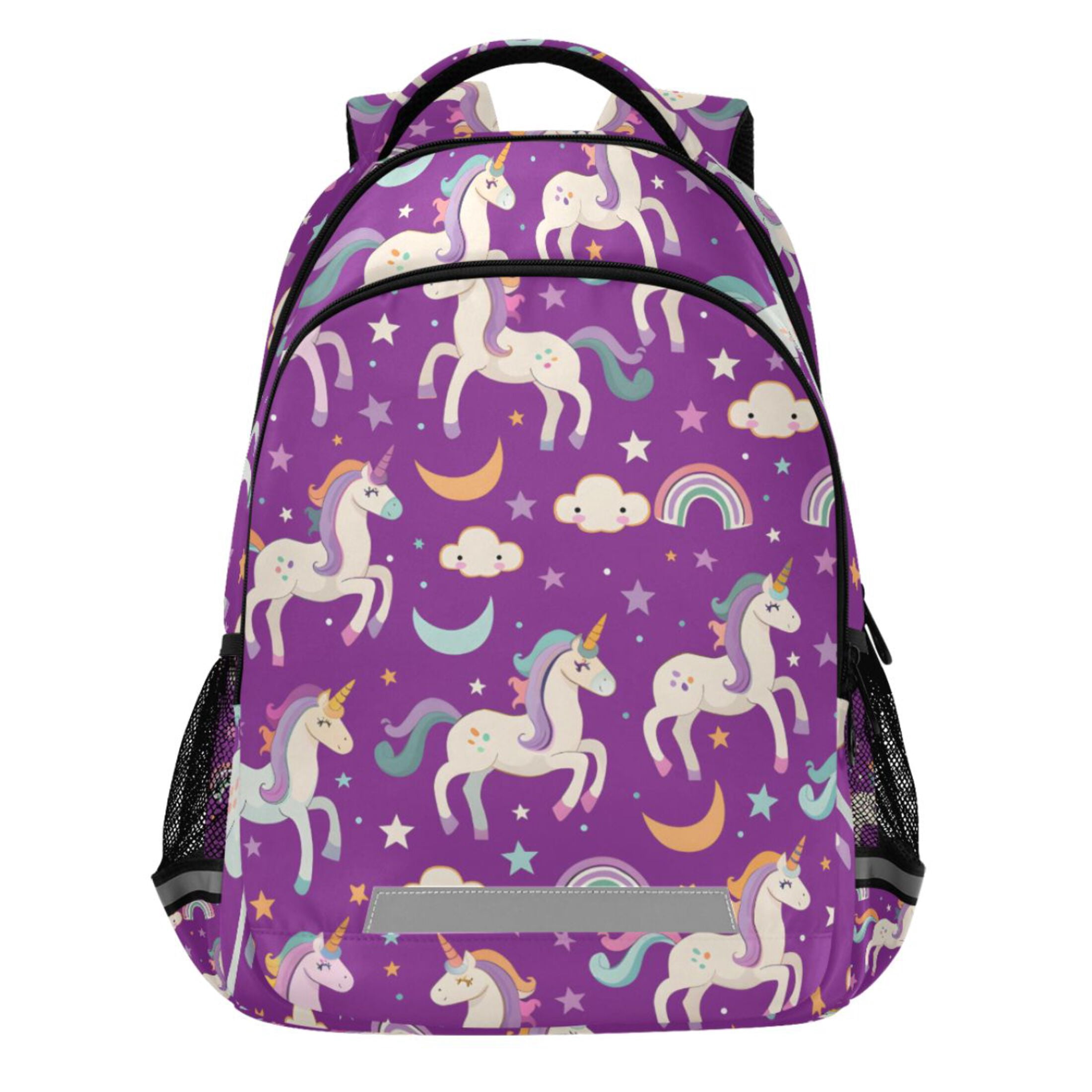 ALAZA Unicorn Rainbow Clouds Pattern Backpack Elementary School Bags ...