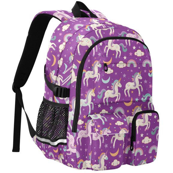 ALAZA Unicorn Rainbow Clouds Print Student Backpack School Bookbag Large Laptop Daypack Travel Bag