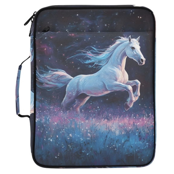 ALAZA Unicorn Running Pattern Expanding Accordion File Folder 3 Ring Zipper Organizer Portable Document Binder Bag