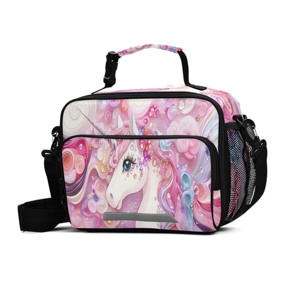 ALAZA Unicorn Sparkle Lunch Box Insulated Cooler Bag Reusable Tote Bags with Shoulder Strap
