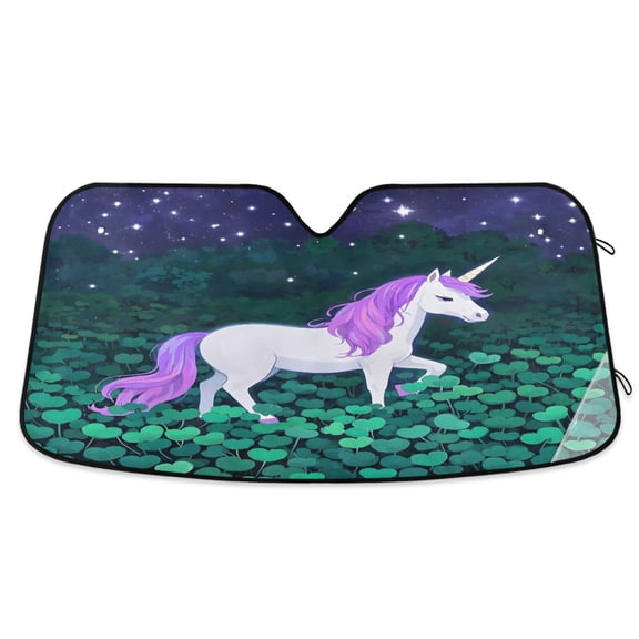 ALAZA Unicorn Windshield Sun Shade Car Foldable Sun Visor Block UV Rays Protector 57"x31.5"