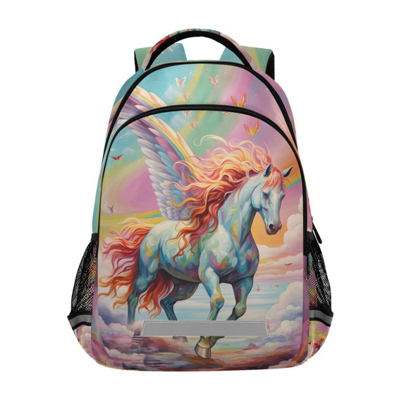 ALAZA Unicorn and Rainbow Butterflies Backpack Elementary School Bag Bookbag Travel Rucksack