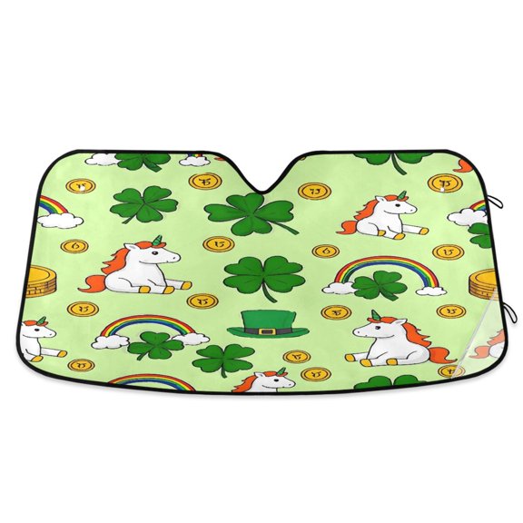 ALAZA Unicorn and Rainbow Windshield Sun Shade Car Foldable Sun Visor Block UV Rays Protector 55"x27.6"