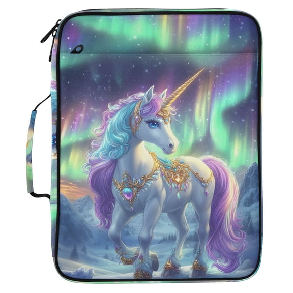 ALAZA Unicorn at Galaxy Pattern Expanding Accordion File Folder 3 Ring Zipper Organizer Portable Document Binder Bag