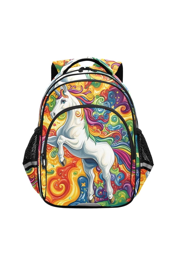 Unicorn in Magic School Backpack Elementary Bag Bookbag Travel Rucksack
