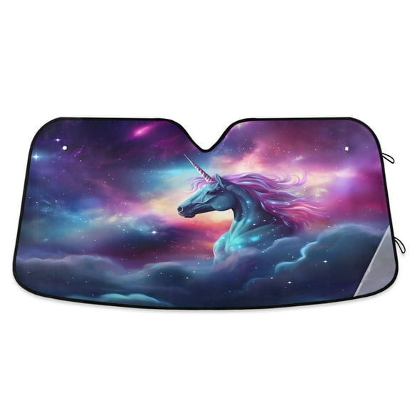 ALAZA Unicorn in Sky Windshield Sun Shade Car Foldable Sun Visor Block UV Rays Protector 55"x27.6"