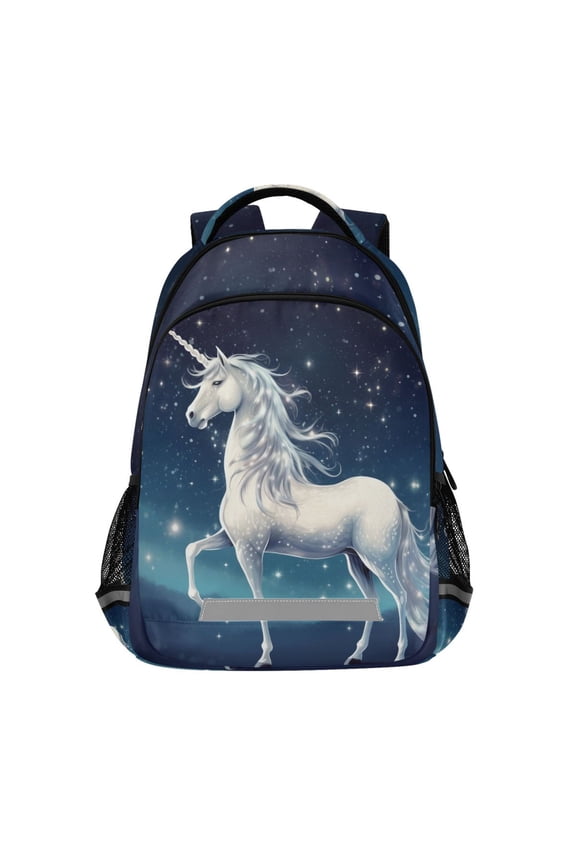 Unicorn in Starry Sky Backpack Elementary School Bag Bookbag Travel Rucksack