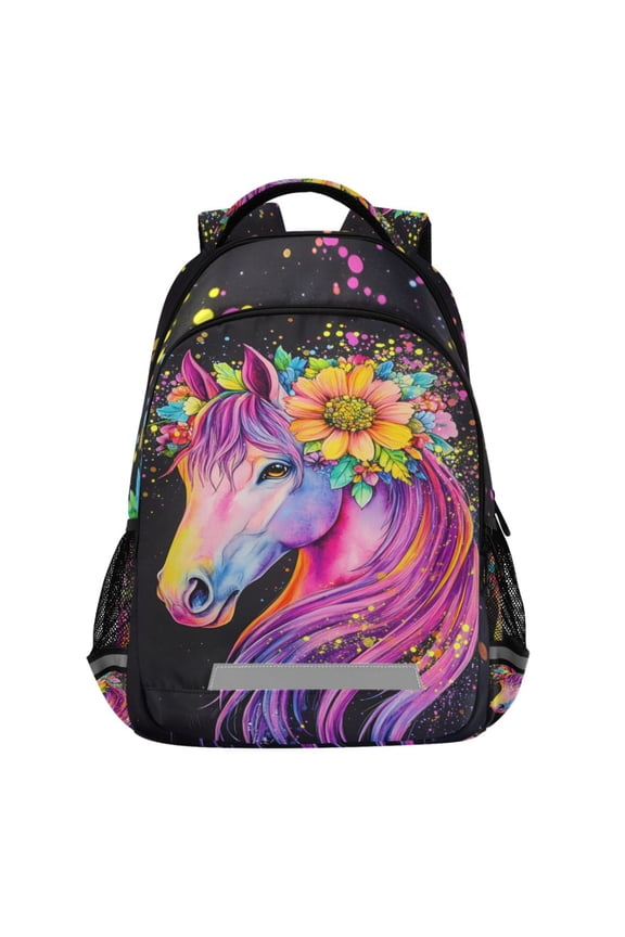 Unicorn-u8 Pattern Backpack Elementary School Bags Student Bookbag Travel Rucksack