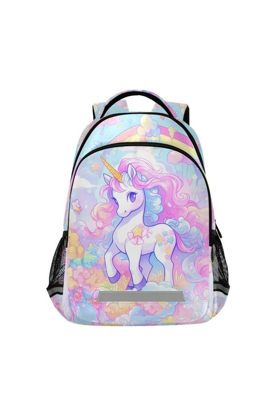 Unicorn with Rainbow Backpack Elementary School Bag Bookbag Travel Rucksack