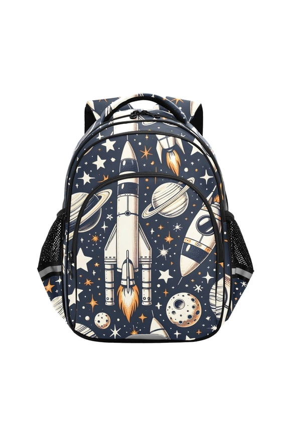 Universe Outer Space Rocket School Backpack Elementary Bag Bookbag Travel Rucksack