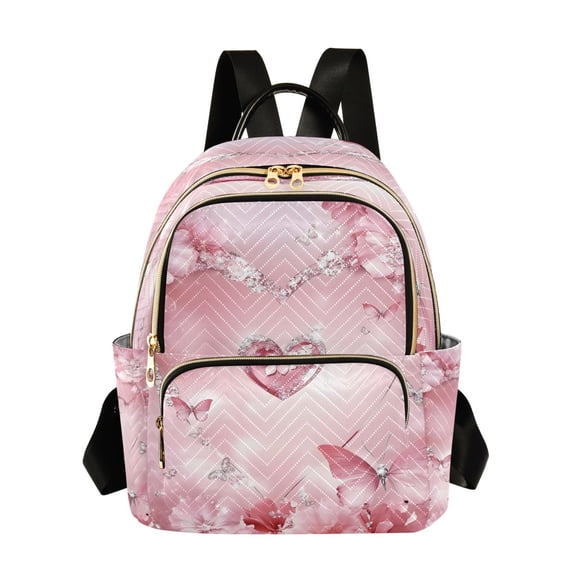 ALAZA Valentine Heart Butterfly Womens Travel Laptop Backpack Large Daypack Ladies Shoulder Bags S