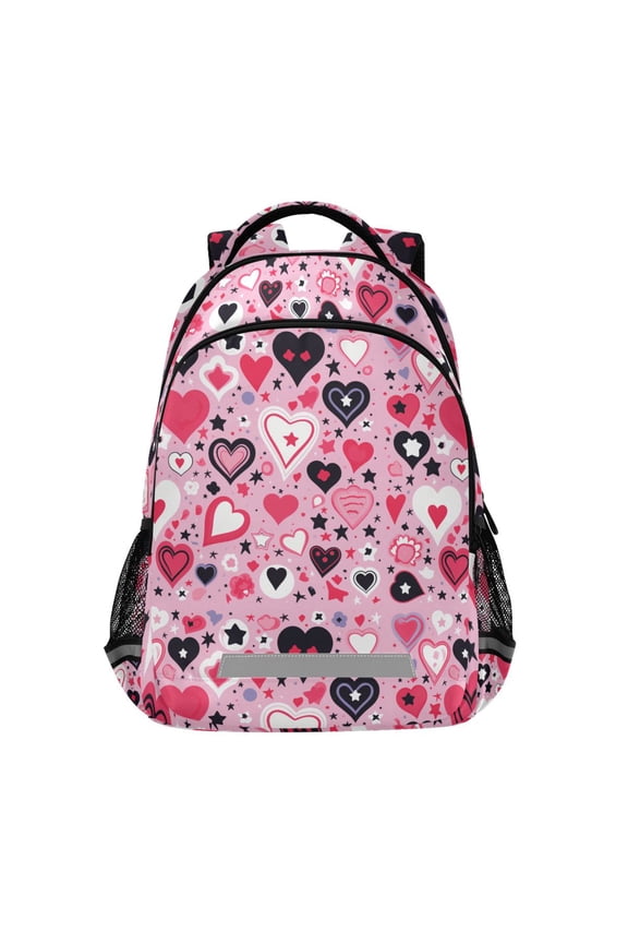 Valentine Love Hearts Backpack Elementary School Bag Bookbag Travel Rucksack