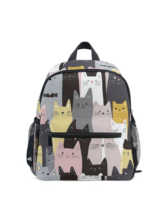 Various Doodle Cats Toddler Backpack for Preschool Kindergarten Kids Bags