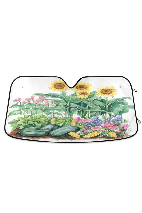 Vegetable Sunflower Windshield Sun Shade Car Foldable Sun Visor Block UV Rays Protector 55"x27.6"