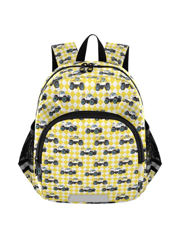 Vehicle Car Checkered Mini Backpack School Bookbag Age 3-7 Small