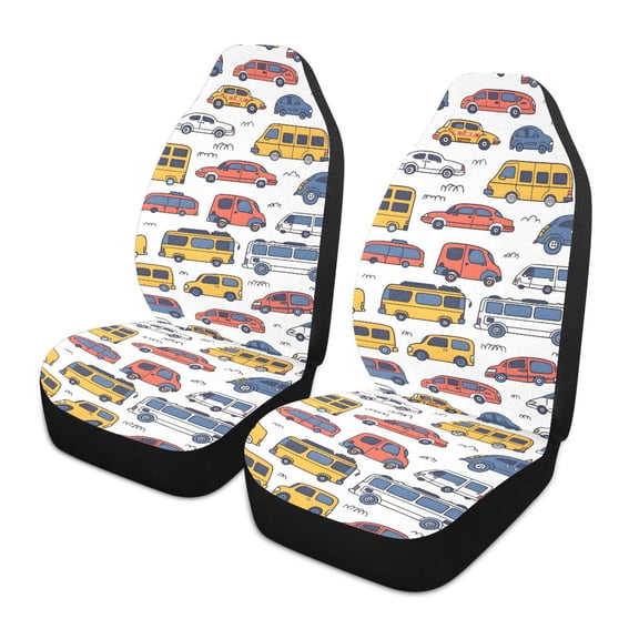 ALAZA Vehicles Bus Car Seat Covers 2 PCs Universal Auto Front Seats Interior Protector