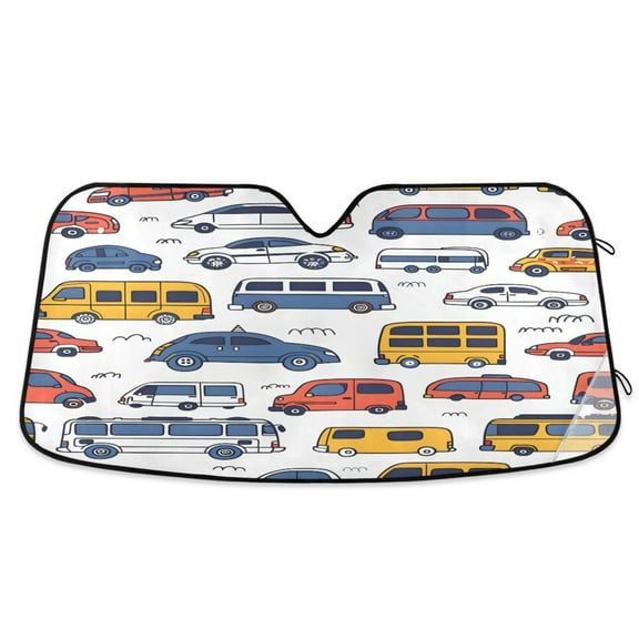 ALAZA Vehicles Bus Windshield Sun Shade Car Foldable Visor Block UV Rays Protector 55"x27.6"