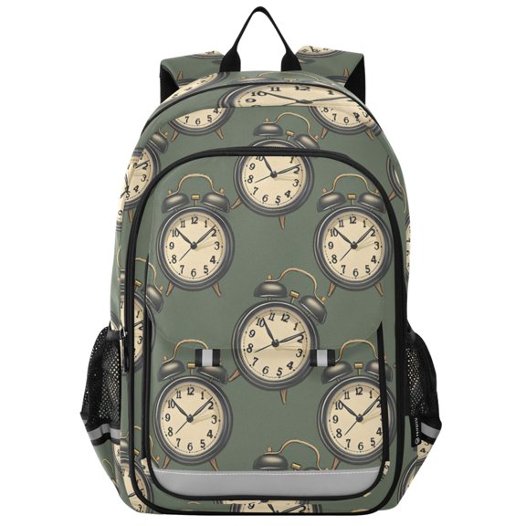 ALAZA Vintage Alarm Clocks Laptop Backpack Purse Travel Bag Casual School Bookbag Rucksack for Women Men