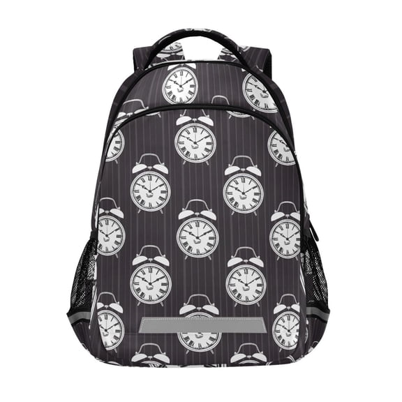 ALAZA Vintage Alarm Clocks-a1 Backpack Elementary School Bag Bookbag Travel Rucksack