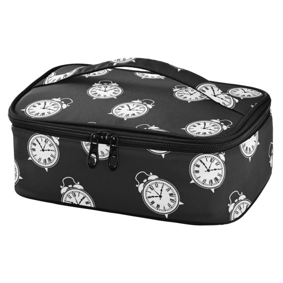 ALAZA Vintage Alarm Clocks-a3 Lunch Box Insulated Cooler Tote Bag Reusable School Picnic Travel Office