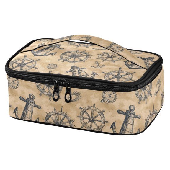 ALAZA Vintage Anchors Lunch Box Insulated Cooler Tote Bag Reusable School Picnic Travel Office