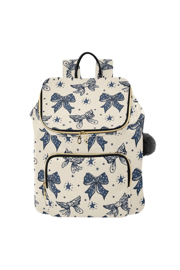 Vintage Bow Retro Travel Backpack Laptop Bag Large Capacity Daypack