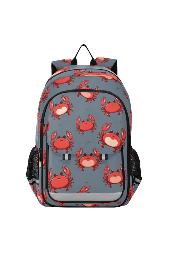 Vintage Cartoon Crabs Laptop Backpack Purse Travel Bag Casual School Bookbag Rucksack for Women Men