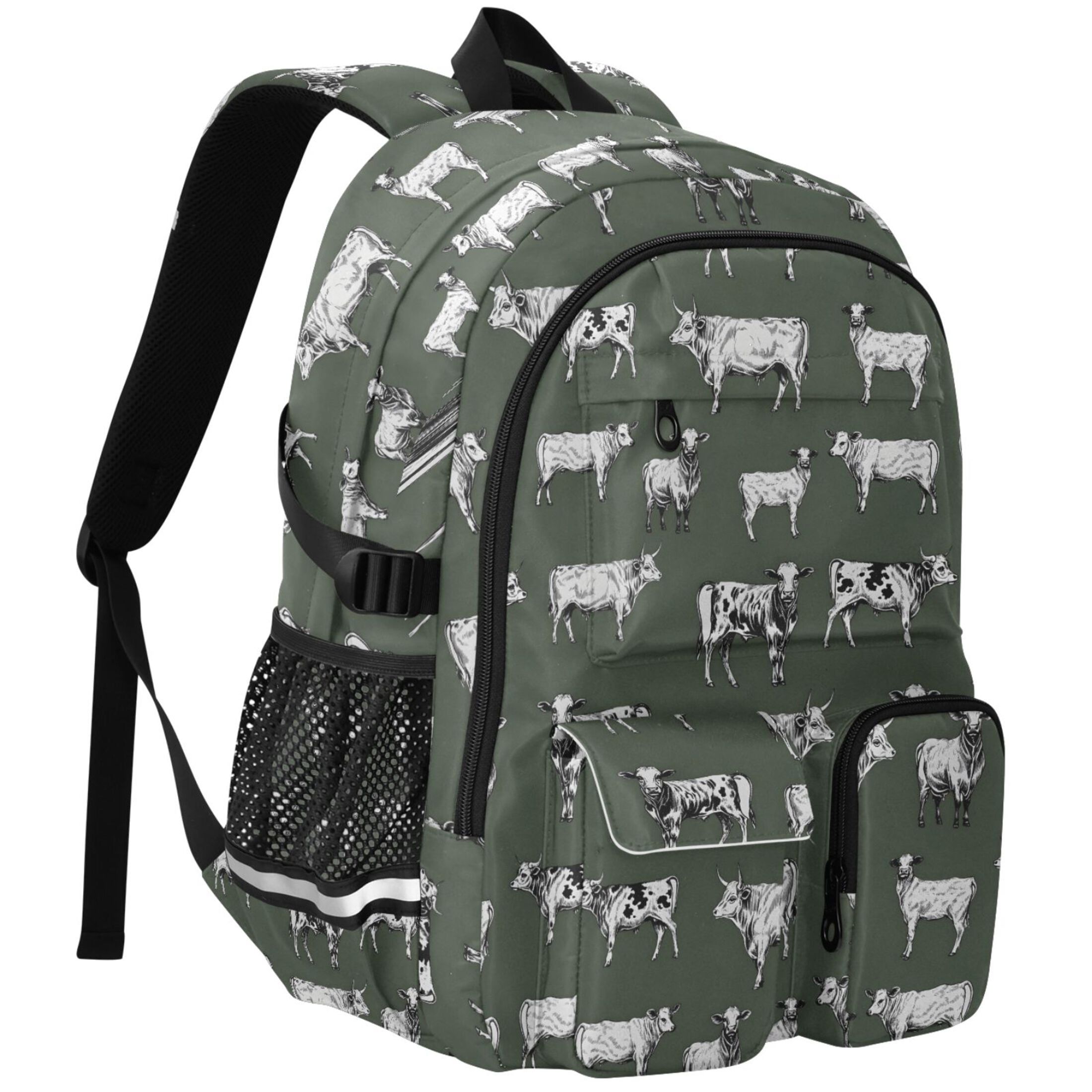 ALAZA Vintage Cows Print Student Backpack School Bookbag Large Laptop Daypack Travel Bag