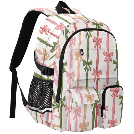 ALAZA Vintage Cute Bows Print Student Backpack School Bookbag Large ...