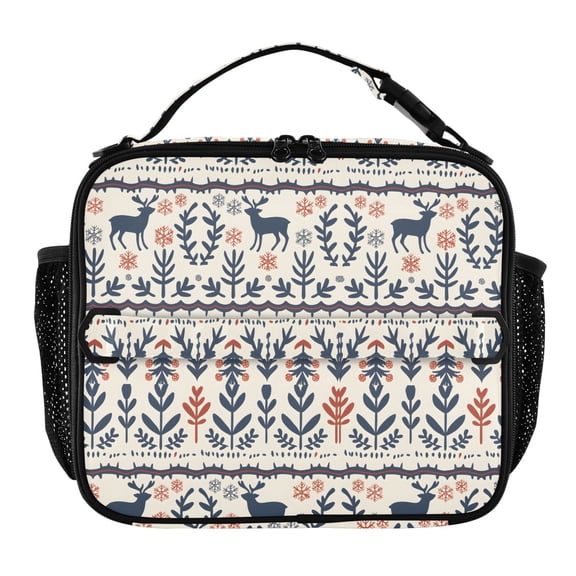 ALAZA Vintage Deer Exotic Pattern Lunch Box Insulated Lunch Bag Cooler Tote with Shoulder Strap