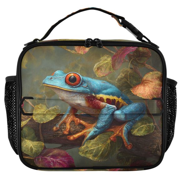 ALAZA Vintage Frog Insulated Lunch Box Lunch Bag Cooler Tote with Shoulder Strap