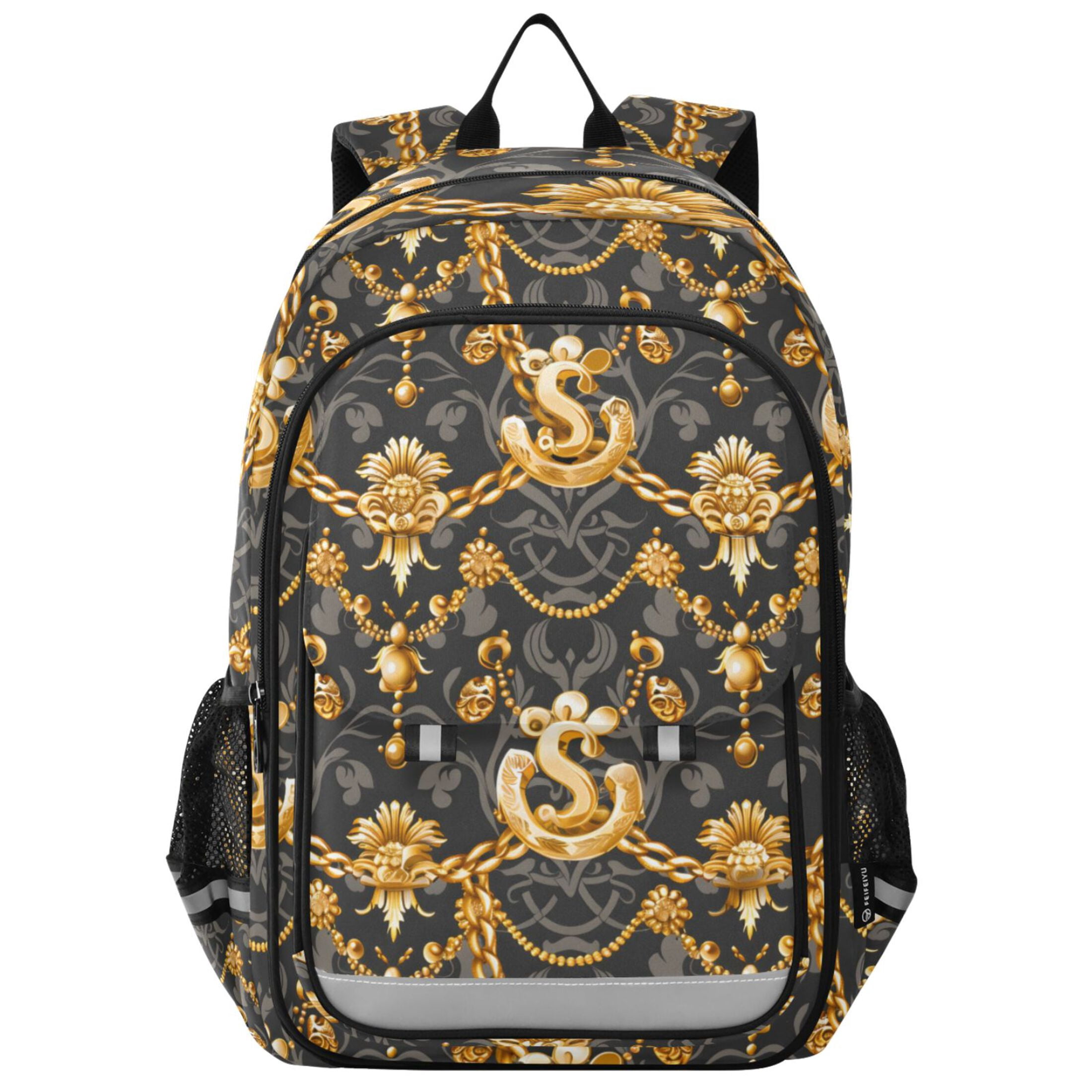 Black and gold accent book bag Bebe Black large bookbag with gold accents | Mercari main image 3