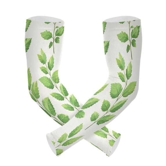 ALAZA Vintage Leaves UV Sun Protection Arm Sleeves UPF 50+ Compression Cooling Sleeve 1 Pair