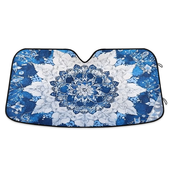 ALAZA Vintage Mandala Boho-t7 Windshield Sun Shade Car Foldable Visor Block UV Rays Protector 57"x31.5"