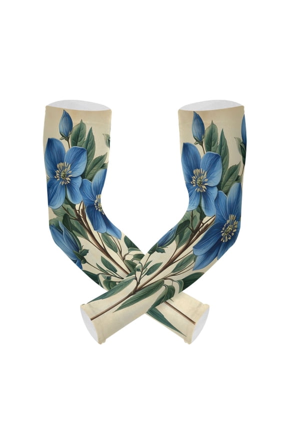 Vintage Orchid Flower UV Sun Protection Arm Sleeves UPF 50+ Compression Cooling Sleeve 1 Pair