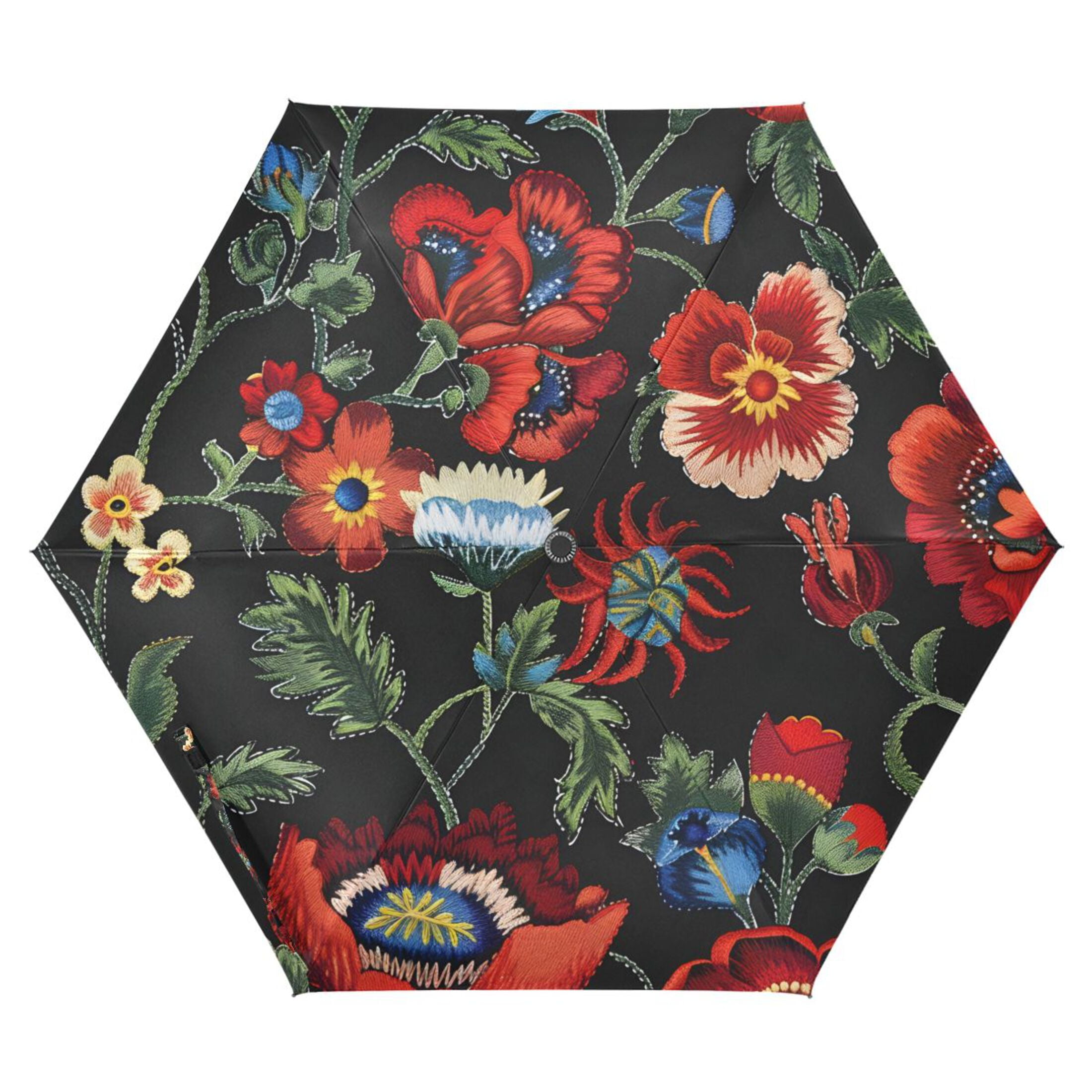 ALAZA Vintage Retro Flowers UPF 50+ Compact Folding Umbrella for Rain Travel Umbrella Packable