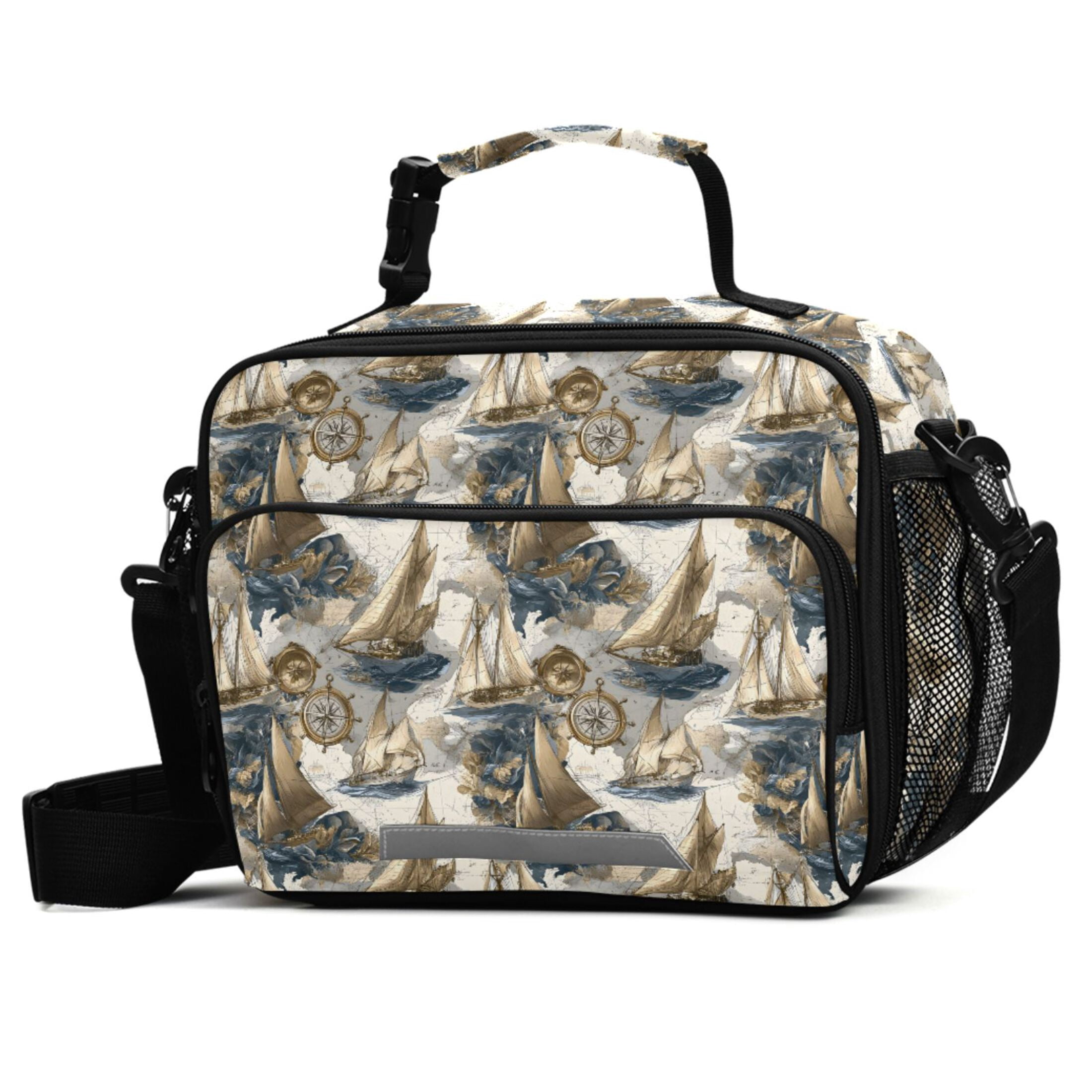ALAZA Vintage Sailboats Lunch Box Insulated Cooler Bag Reusable Tote ...