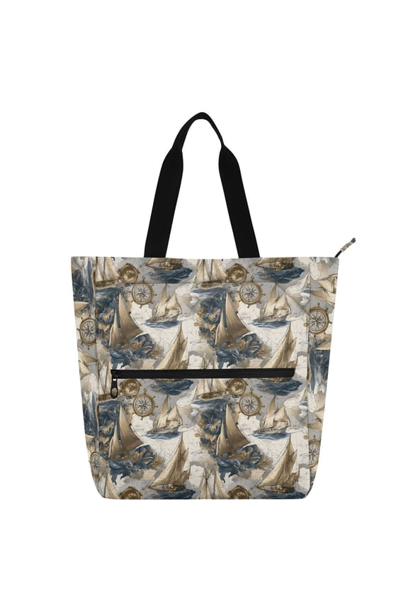 Vintage Sailboats School Book Bag Kids Tote Bags Handbag