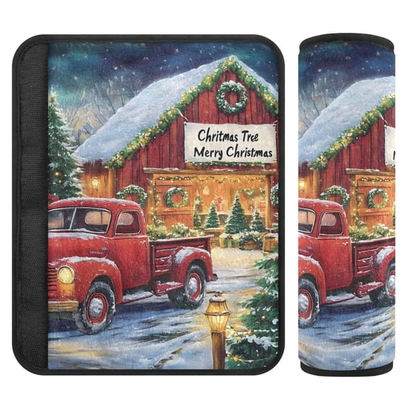 ALAZA Vintage Truck Christmas Car Seat Belt Adjuster Neck Covers Shoulder Cushions Pads S