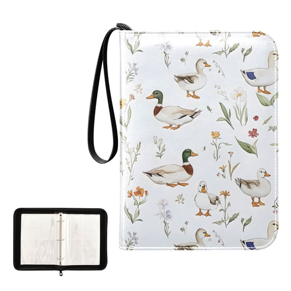 ALAZA Vintage Wild Ducks Trading Card Binder 4 Pocket Cards Collection Album 400 Folder Holder