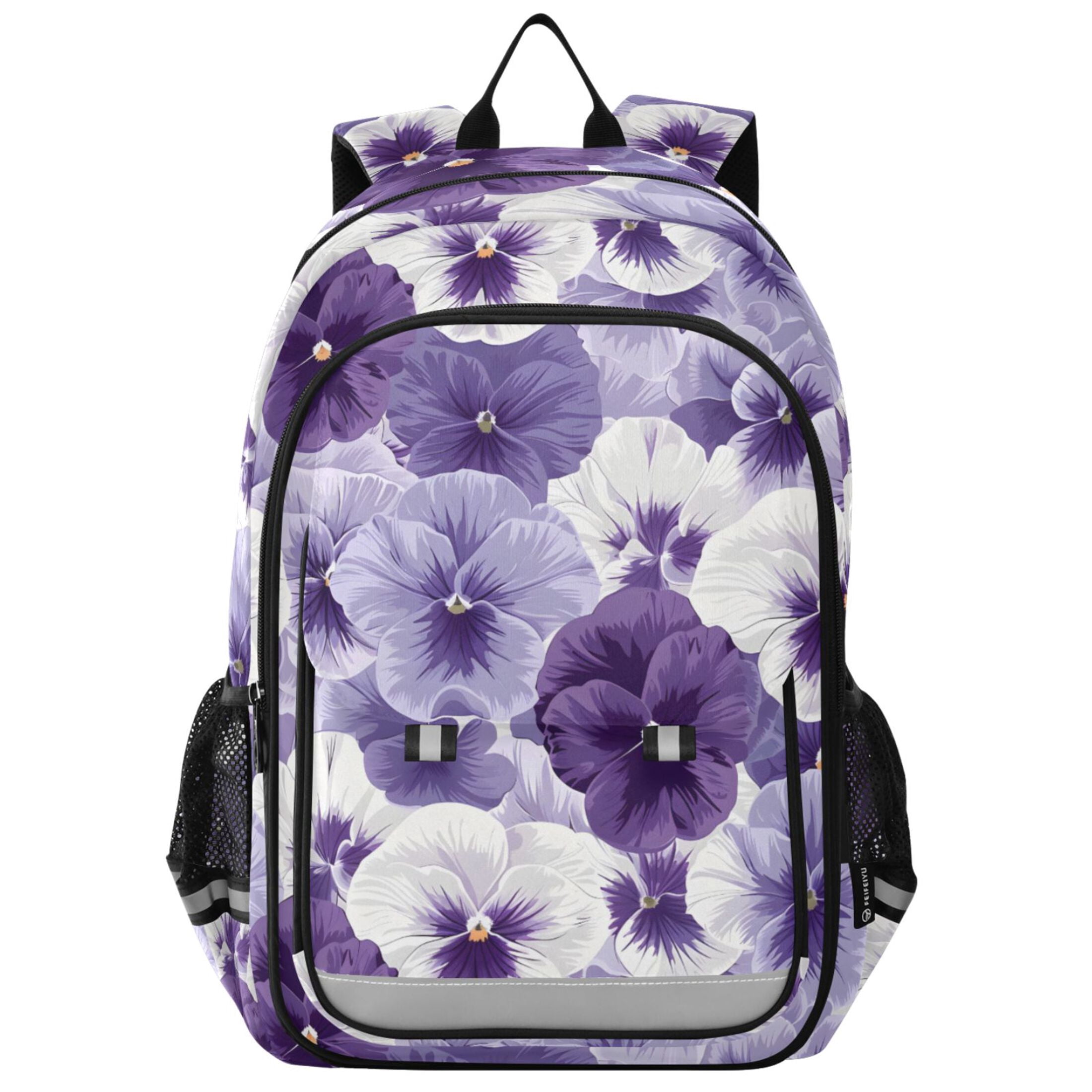 ALAZA Violet Flowers Laptop Backpack Purse Travel Bag Casual School Bookbag Rucksack for Women Men