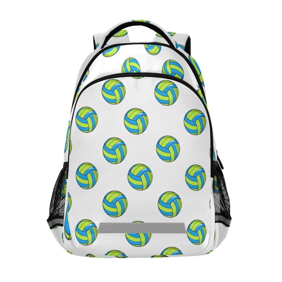 ALAZA Volleyball Green Pattern Backpack Elementary School Bags Student Bookbag Travel Rucksack