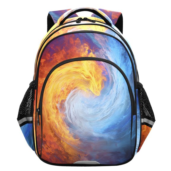 ALAZA Water Fire Flames School Backpack Elementary Bag Student Bookbag Travel Rucksack