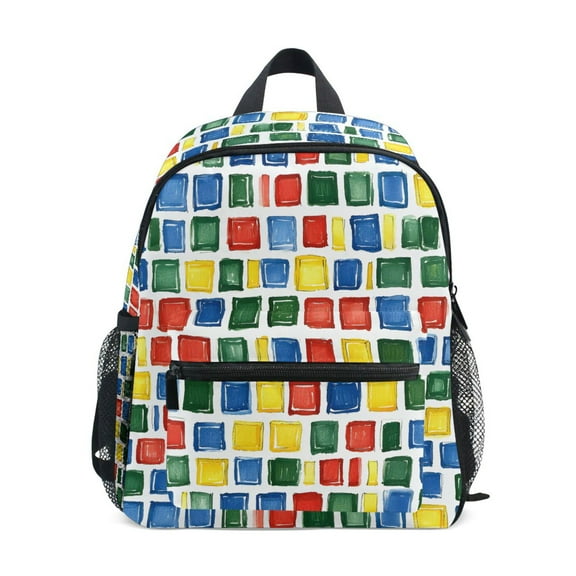 ALAZA Watercolor Checkered School Backpack Small Bookbag Mini Bags