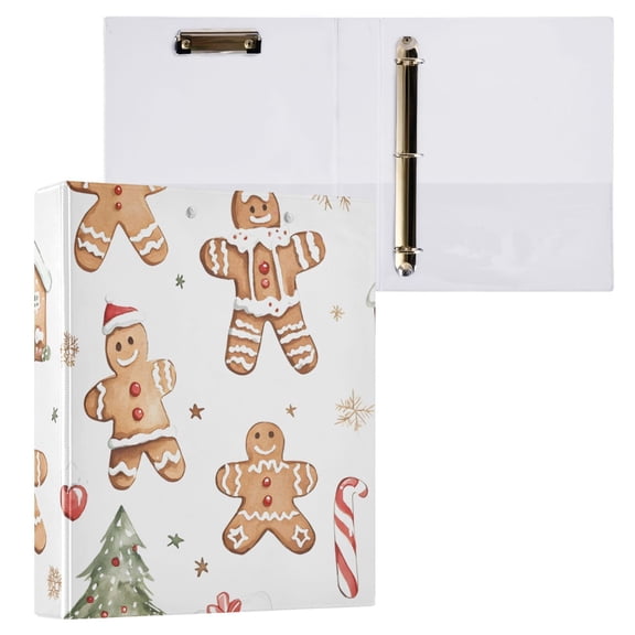 ALAZA Watercolor Christmas Hardcover 3 Ring Binder 1.5" Round Rings Interior Pockets Binders Organizer 1 Pack